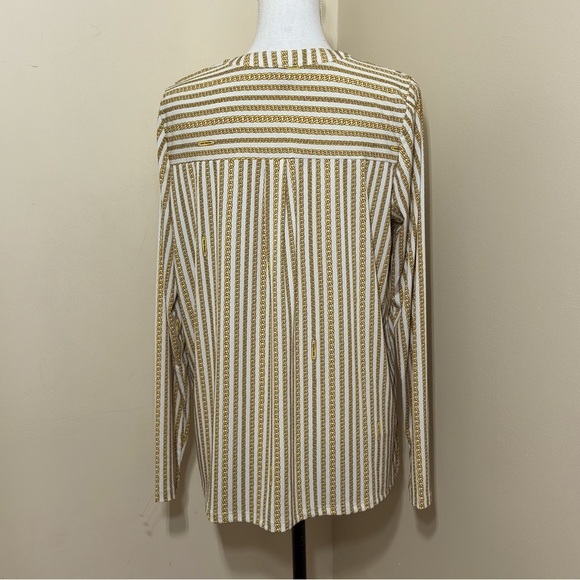 Michael Kors || Woman’s striped long sleeve Blouse size Large - Picture 3 of 8